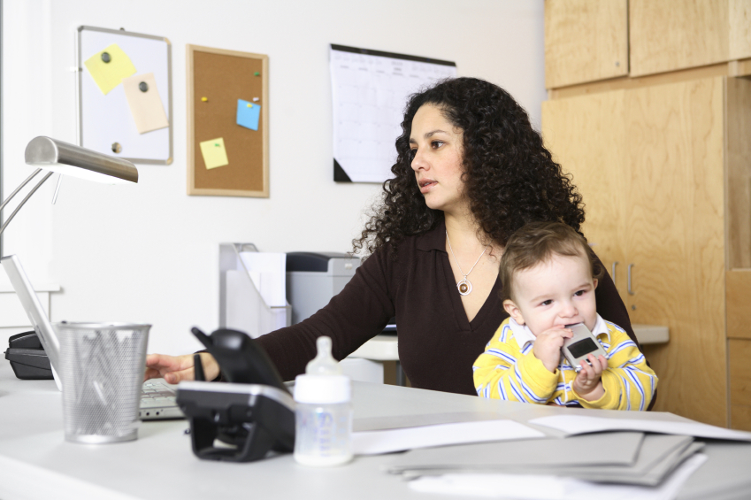 work at home mom with baby